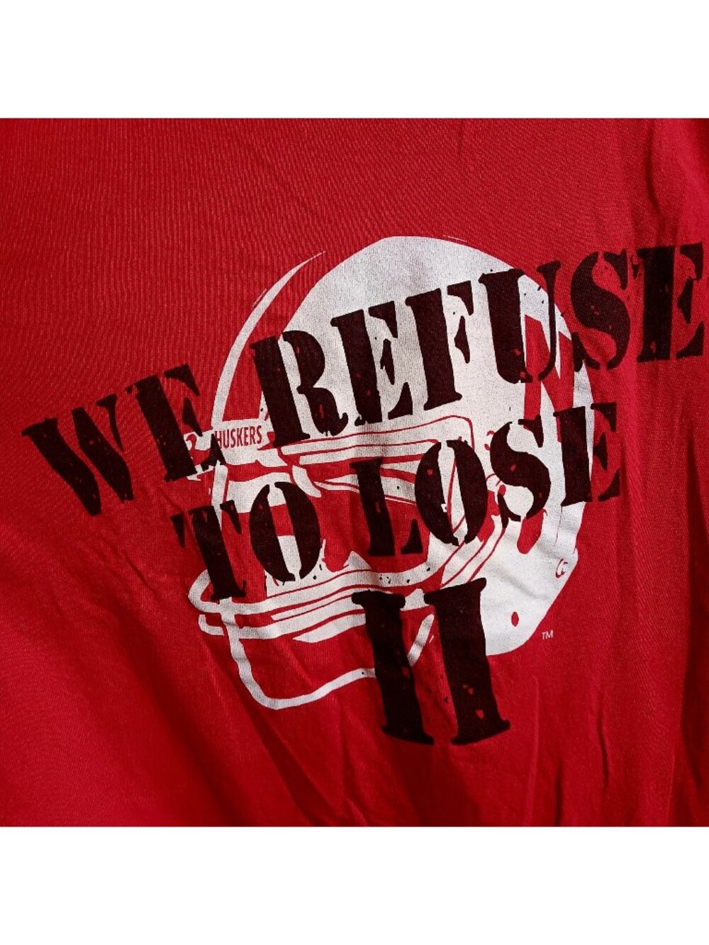 XL Vintage Nebraska Huskers T-Shirt "We Refuse To Lose" Big Red Football 1990s